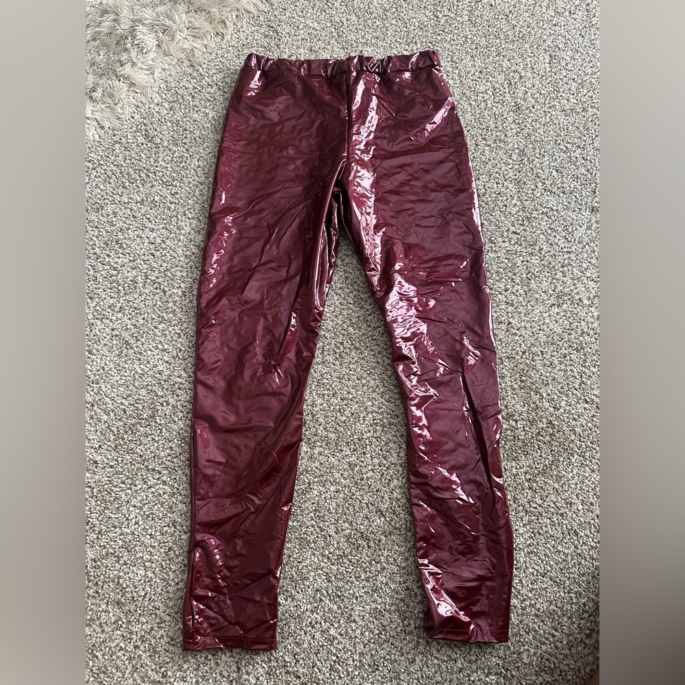 Shiny Burgundy Pants